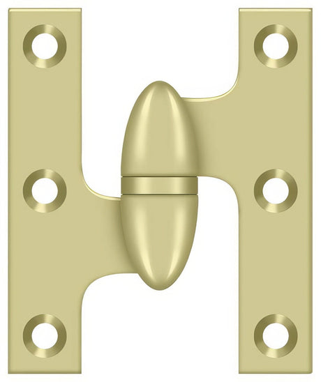 Deltana OK2520U3UNL-L unlaquered olive knuckle hinge