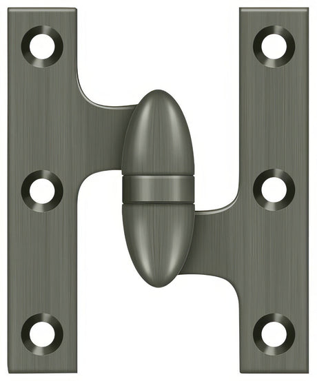 Deltana OK3025B15A-R olive knuckle hinge in satin stainless, additional view