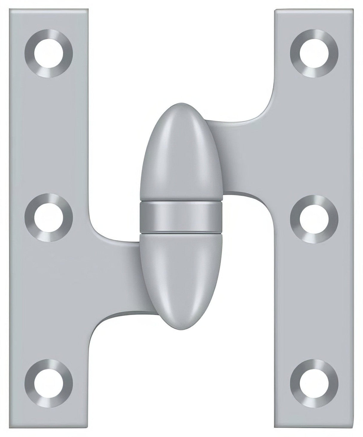 Deltana OK3025B26D-L brushed chrome olive knuckle hinge