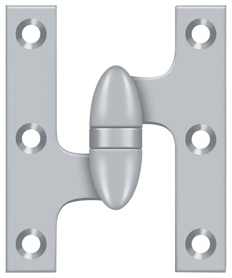 Deltana OK3025B26D-L olive knuckle hinge in satin stainless, additional view
