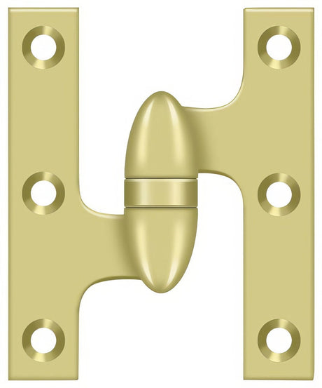 Deltana OK3025B3-L polished brass olive knuckle hinge