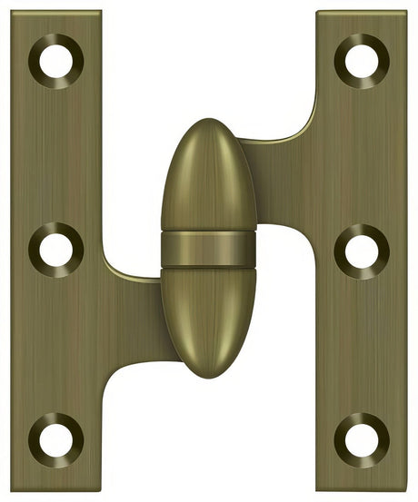 Deltana OK3025B5-L olive knuckle hinge in satin stainless, additional view