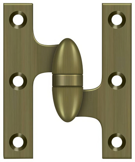 Deltana OK3025B5-R olive knuckle hinge in satin stainless, additional view