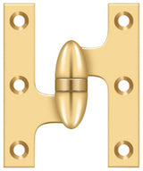 Deltana OK3025BCR003-L lifetime polished brass olive knuckle hinge