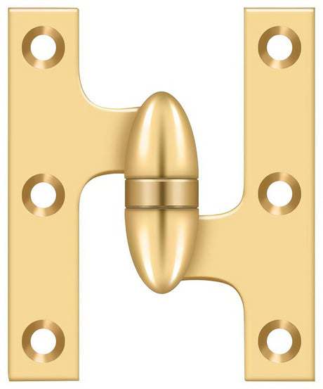 Deltana OK3025BCR003-R lifetime polished brass olive knuckle hinge