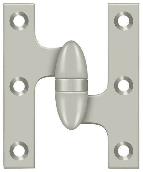 Deltana OK5032B15-R olive knuckle hinge in satin stainless, additional view