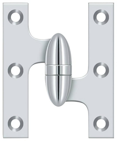 Deltana OK5032B26-R olive knuckle hinge in satin nickel, additional view