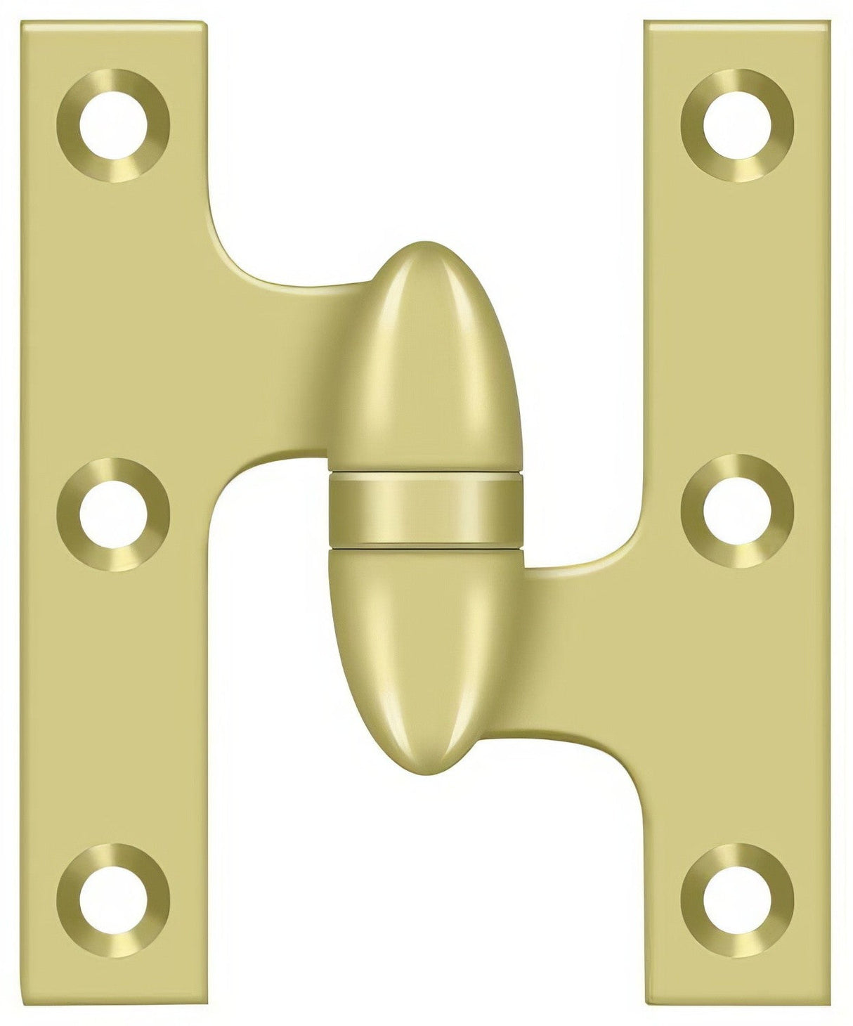 Deltana OK5032B3-R polished brass olive knuckle hinge