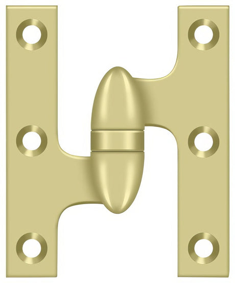 Deltana OK5032B3UNL-L olive knuckle hinge in satin stainless, additional view