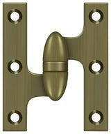 Deltana OK5032B5-L olive knuckle hinge in satin stainless, additional view