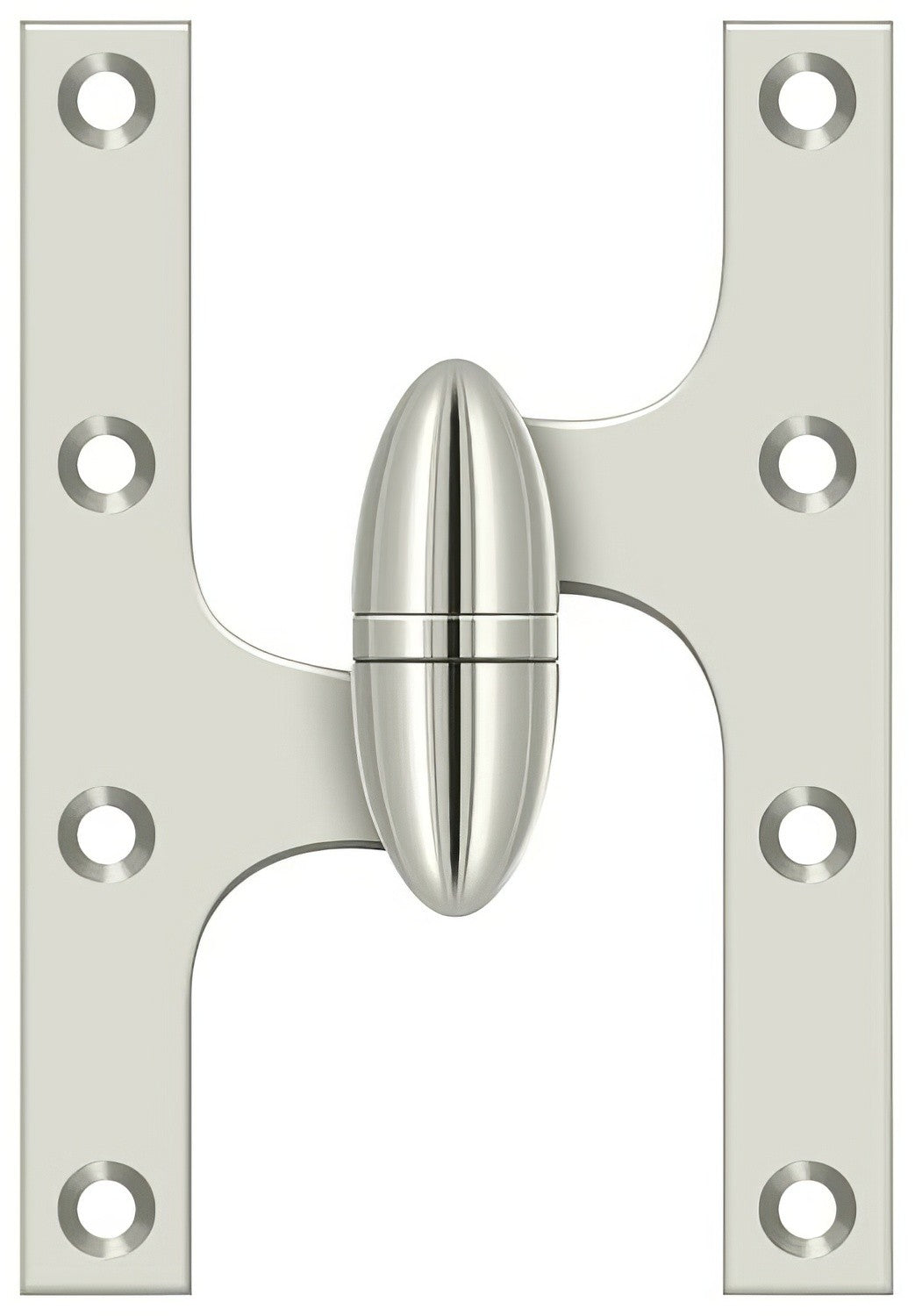 Deltana OK6040B14-L polished nickel olive knuckle hinge