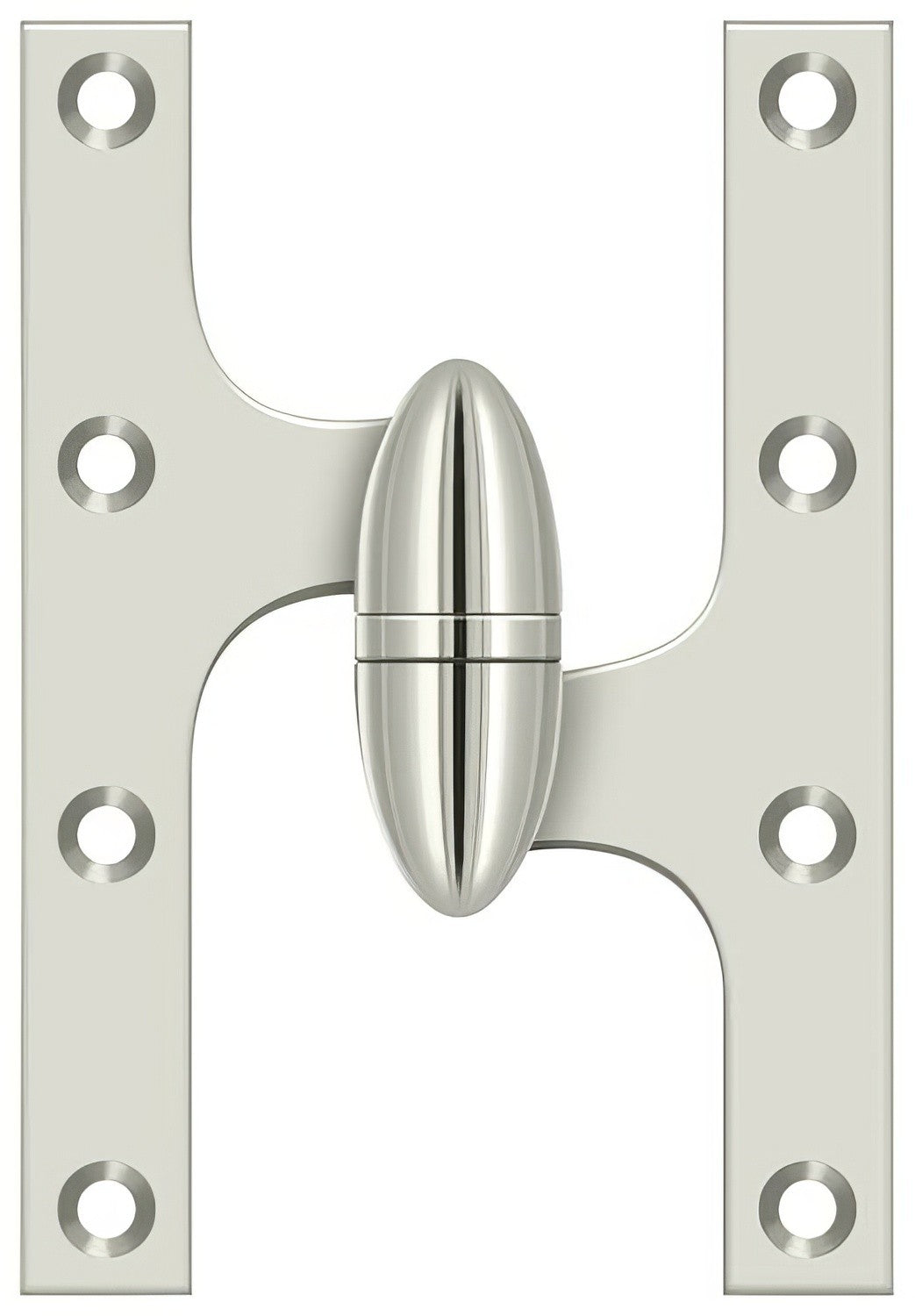 Deltana OK6040B14-R polished nickel olive knuckle hinge