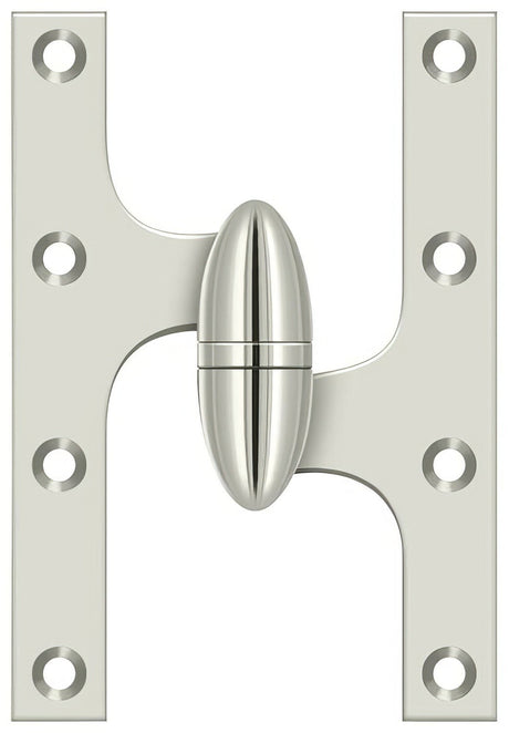 Deltana OK6040B14-R polished nickel olive knuckle hinge