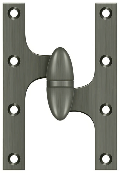 Deltana OK6040B15A-R antique nickel olive knuckle hinge