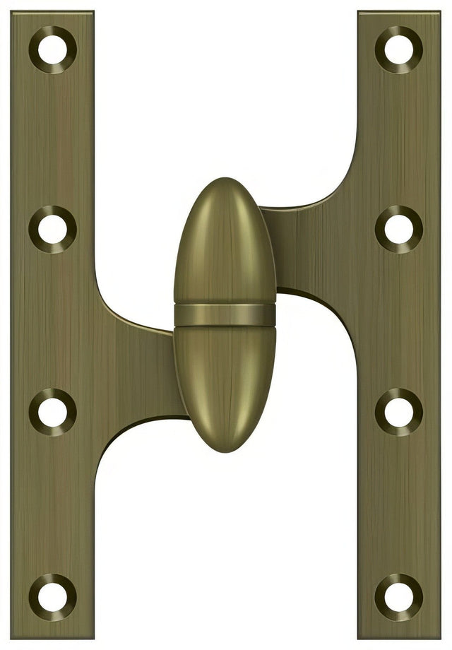 Deltana OK6040B5-L antique brass olive knuckle hinge