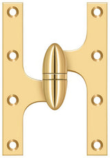 Deltana OK6040BCR003-L lifetime polished brass olive knuckle hinge