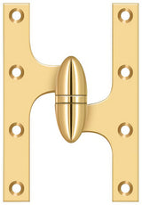 Deltana OK6040BCR003-R lifetime polished brass olive knuckle hinge