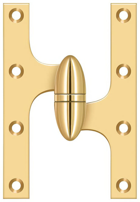 Deltana OK6040BCR003-R lifetime polished brass olive knuckle hinge