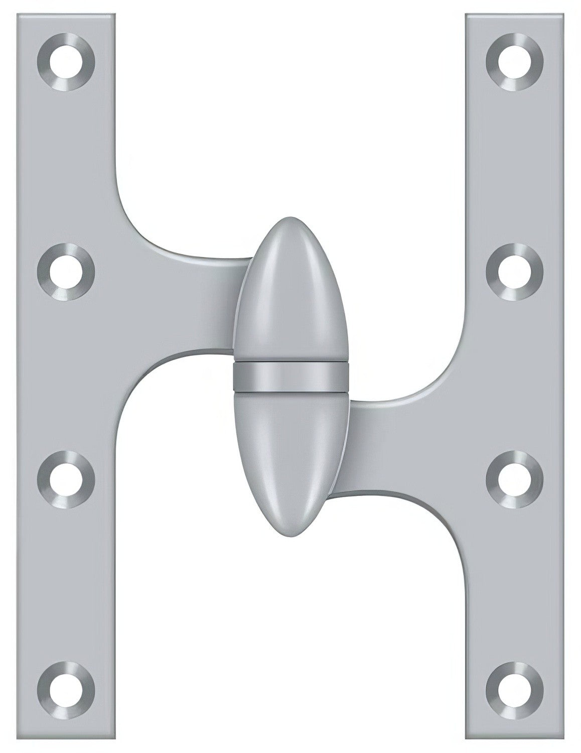 Deltana OK6050B26D-R brushed chrome olive knuckle hinge
