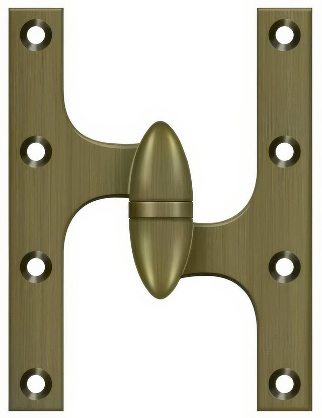 Deltana OK6050B5-R antique brass olive knuckle hinge