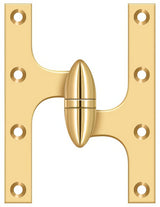 Deltana OK6050BCR003-R lifetime polished brass olive knuckle hinge