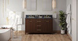 Jeffrey Alexander Katara 60" Dark Walnut Double Sink Bathroom Vanity with Grey Marble Top - 8 in. Widespread Faucet Top product image 6