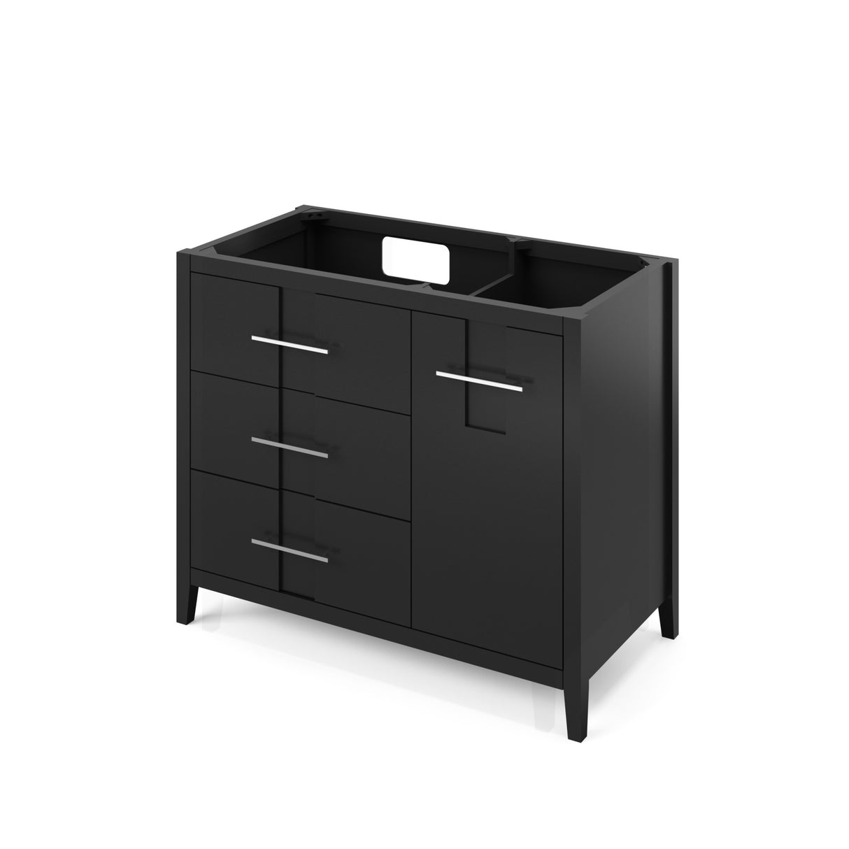 Jeffrey Alexander Katara 42" Black Single Sink Bathroom Vanity with Black Granite Top - 8 in. Widespread Faucet Top product image 2