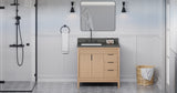 Jeffrey Alexander Theodora 36" Natural Oak Single Sink Bathroom Vanity with Grey Quartz Top - 8 in. Widespread Faucet Top product image 6
