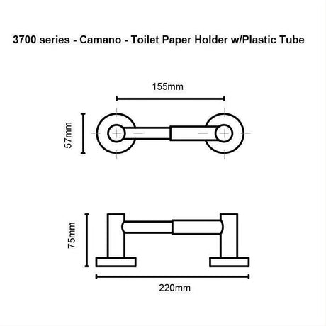 Orca Hardware 3752-BL Camano Toilet Tissue Holder W/Plastic Tube Black