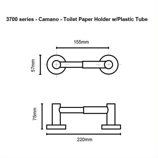 Orca Hardware 3752-BL Camano Toilet Tissue Holder W/Plastic Tube Black