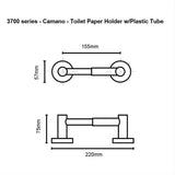 Orca Hardware 3752-SN Camano Toilet Tissue Holder W/Plastic Tube Satin Nickel