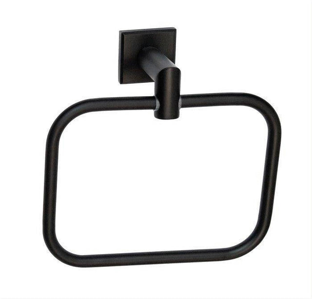 Orca Hardware 5260-BL Ripple Rectangular Towel Ring Matte Black