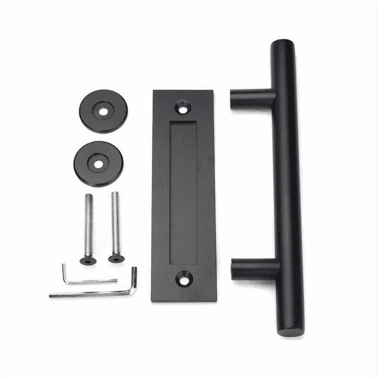 Orca Hardware AH-COMBOPULL-BL Sliding Door Round Bar and Recessed Pull Combo Black