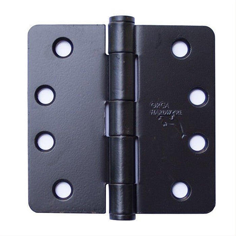 Orca Hardware COM4014-19 4" x 4" x 1/4" Plain Bearing Hinge Black