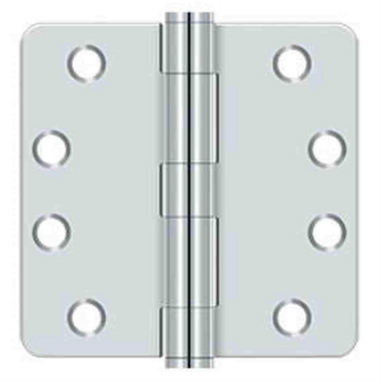 Orca Hardware COM4014-26 4" x 4" x 1/4" Plain Bearing Hinge Bright Polished Chrome
