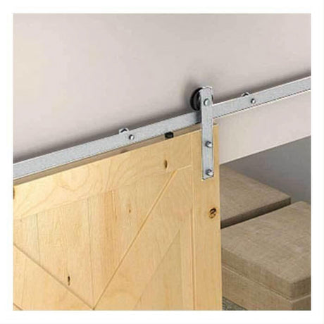 Orca Hardware FTAT-SN-6-6 6' Barn Door-Flat Track Kit With Arched Hangers Satin Nickel