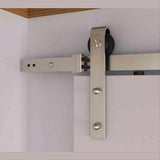 Orca Hardware FTST-SN-5-5 5' Barn Door Flat Track Flat Track Kit With Standard Drop Hangers Satin Nickel