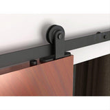 Orca Hardware FTTM-BL-6-6-6-6 6'6" Barn Door-Flat Track Kit With Top Mount Hangers Black