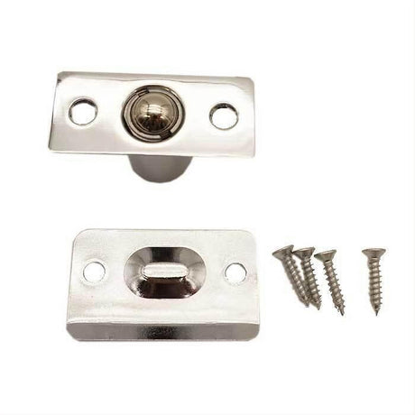 Orca Hardware TH-70SC-26 Square Corner Ball Catch With Radius Strike Bright Polished Chrome