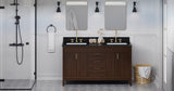 Jeffrey Alexander Theodora 60" Dark Walnut Double Sink Bathroom Vanity with Black Granite Top - 8 in. Widespread Faucet Top product image 6