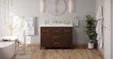 Jeffrey Alexander Katara 48" Dark Walnut Single Sink Bathroom Vanity with White Resin Top - 8 in. Widespread Faucet Top product image 5