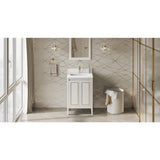Jeffrey Alexander Percival 24" White Single Sink Bathroom Vanity with White Quartz Top - 8 in. Widespread Faucet Top - VKITPER24WHWQR1