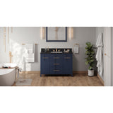 Jeffrey Alexander Katara 48" Hale Blue Single Sink Bathroom Vanity with Black Granite Top - 8 in. Widespread Faucet Top