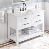 Jeffrey Alexander Wavecrest 48" White Single Sink Bathroom Vanity with Calacatta Vienna Quartz Top - 8 in. Widespread Faucet Top product image 2