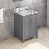 Jeffrey Alexander Cade 24" Grey Single Sink Bathroom Vanity with Calacatta Vienna Quartz Top - 8 in. Widespread Faucet Top product image 2