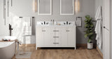 Jeffrey Alexander Katara 60" White Double Sink Bathroom Vanity with White Quartz Top - 8 in. Widespread Faucet Top product image 6