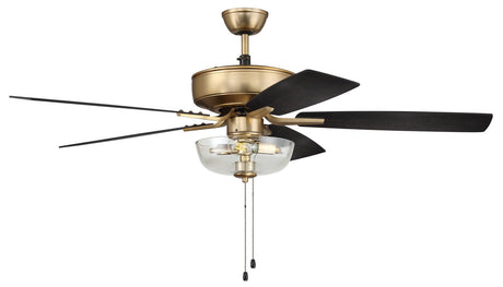 Craftmade P101SB5-52BWNFB satin brass ceiling fan blades included