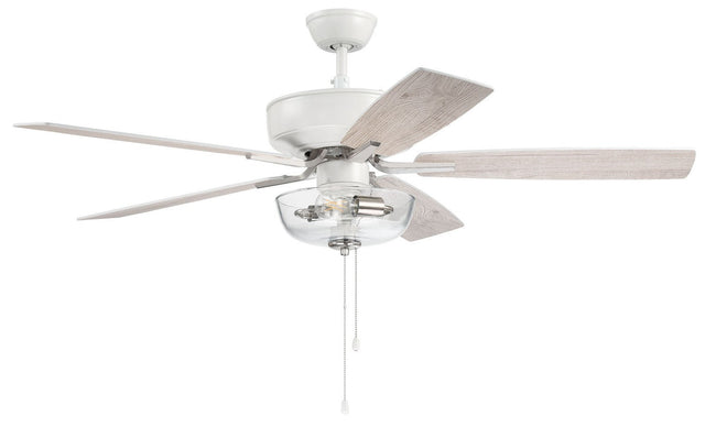Craftmade P101WPLN5-52WWOK white / polished nickel ceiling fan blades included