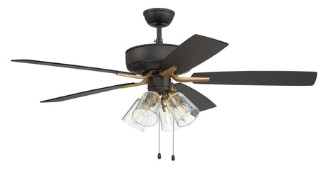 Craftmade P104FBSB5-52BWNFB flat black / satin brass ceiling fan blades included