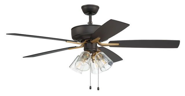 Craftmade P104FBSB5-52BWNFB flat black / satin brass ceiling fan blades included